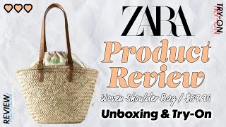 Zara Woven Shoulder Bag⏐Unboxing & Try-On