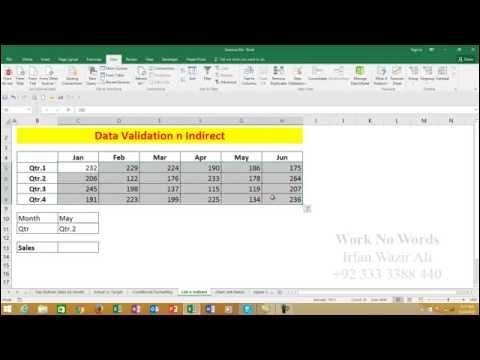 24. Data Validation n Indirect in Excel 2013 Urdu Tutorials by Irfan ...