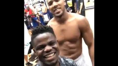 Anthony Joshua training for the Kubrat Pulev fight