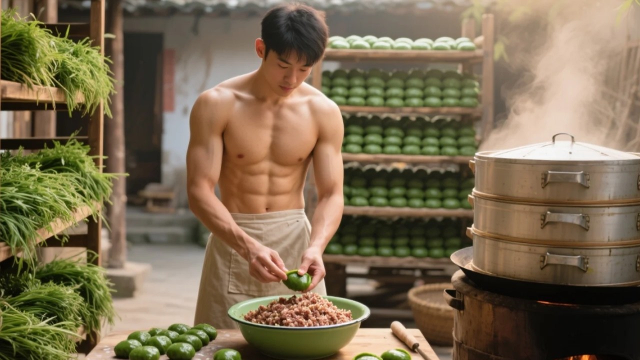 Making Traditional Seasonal Pastries -Qingming Grass Transformed into Delicious Green Rice Dumplings