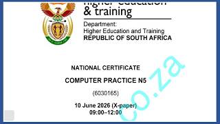 COMPUTER PRACTICE N5 SECTION A theory JUNE 2026