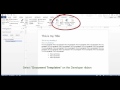 Using a Word Template to apply Styles