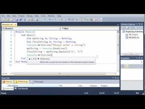 Visual Basic Tutorial - 22 - Replacing SubStrings - YouTube