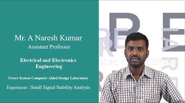 Small Signal Stability Analysis - PSCAD Laboratory by Mr A Naresh Kumar