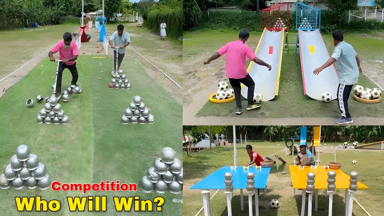 Football vs Ball Challenge Who Wins the Game 🔥| Compilation 🤔/ Sahil Challenge 