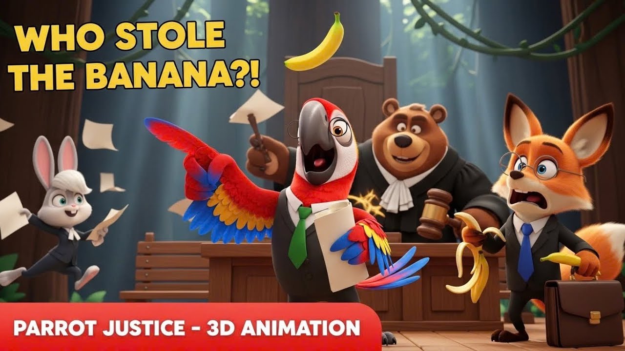 Who Stole the Banana? | Parrot Justice 3D Cartoon Mystery