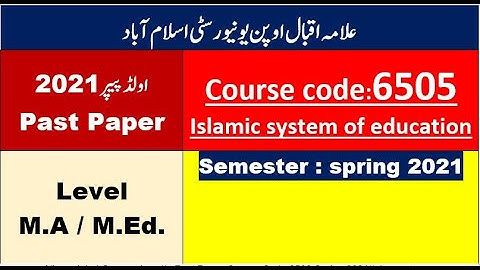 Allama Iqbal Open university Past Paper Course Code 6505 Spring 2021#aioupastpapers #aioucode6505