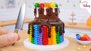 [💕Mini Cake 💕] Simple 2-tier Rainbow Cake Decorating | Mini Bakery