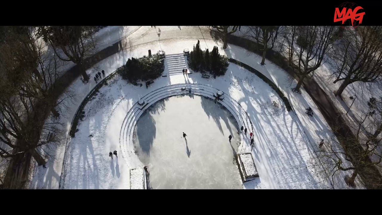 Noorderplantsoen in Groningen in winter  - drone