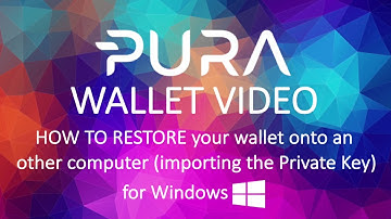 PURA Wallet for Windows: How to restore your PURA wallet to a new computer using a private key