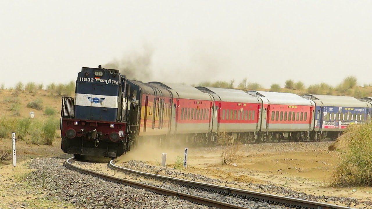 Fast Diesel Trains in Pure Diesel Territory of Rajasthan YouTube