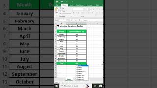 Excel template to sum monthly donations