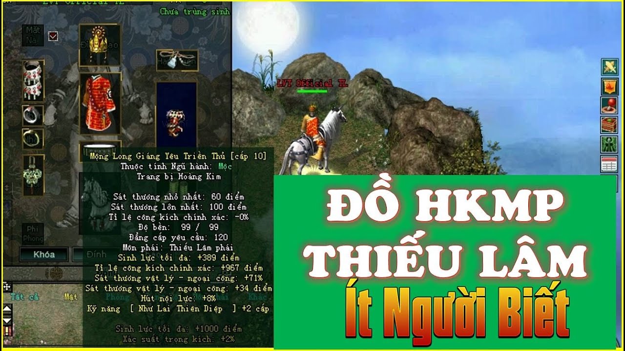 Những Món Trang Bị Hoàng Kim Môn Phái Thiếu Lâm Game Võ Lâm Truyền Kỳ 1 ...