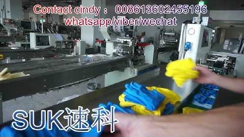 SK-350XD three servo motors household gloves packing machine to Malaysia