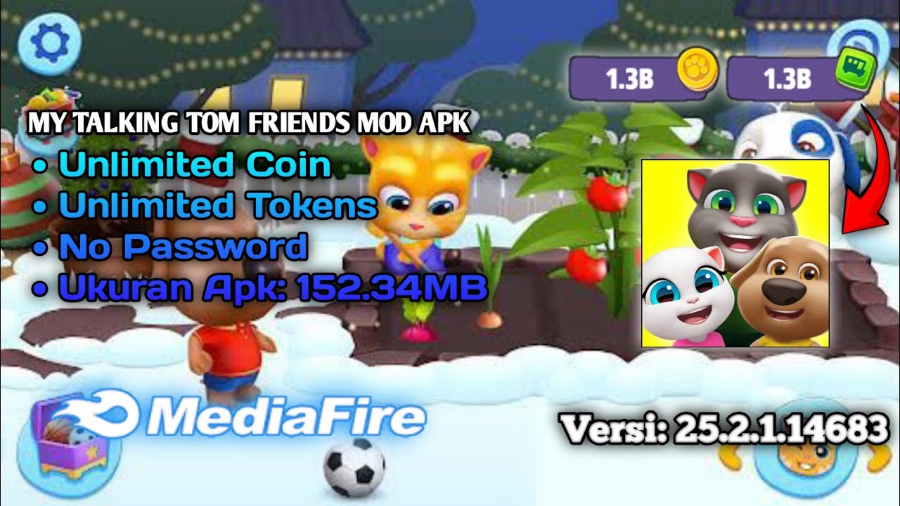 Cara Download My Talking Tom Friends Mod Apk Versi 25.2.1.14683 || mod game - my talking tom friends