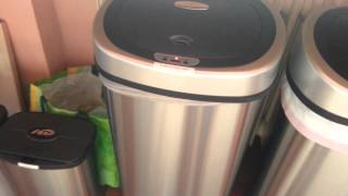 German recycle. Automatic trash bins