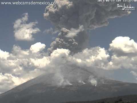 Volcán Popocatépetl Explosión extraordinaria 17 junio 2013 1:23pm