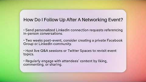 How Do I Follow Up After A Networking Event? - Everyday-Networking