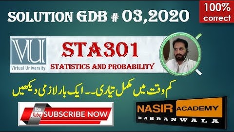 STA301 GDB  3 Solution 2020