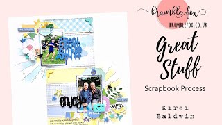 Add stencilling to a scrapbook layout l Bramble Fox l @kireibaldwin