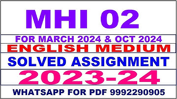 mhi 02 solved assignment 2023-24 | mhi 2 solved assignment in english 2024 | mhi 2 2024