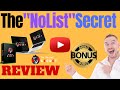The No List Secret Review ⚠️ WARNING ⚠️ DON'T GET THIS WITHOUT MY 👷 CUSTOM 👷 BONUSES!!