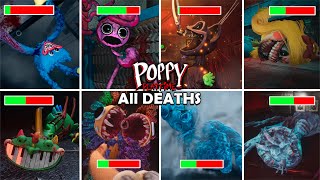 All Bosses Deaths Comparison With Healthbars - Poppy Playtime Chapter 1, 2, 3, 4