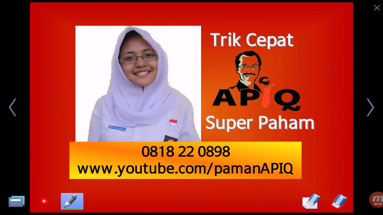 Cara Paling Cepat Akar Pangkat 2 APIQ Kuadrat 7 - YouTube