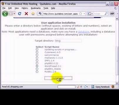 quotaless - how to install wordpress