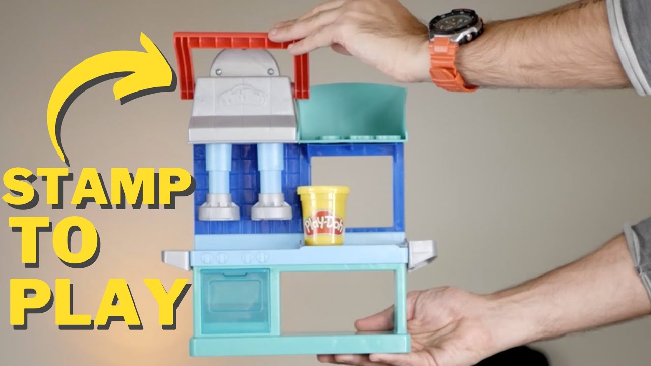 Set De Cocina Play-Doh Restaurante Divertido Con 5 Botes De Plastilina, Sellos Para Hamburguesas Y Pizzas, Accesorios De Juego, Regalo Creativo A Partir De 3 Años