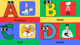 Alphabet Occupations - ABC Jobs Song for Kids | Learn the alphabet phonics with Jobs & Occupations