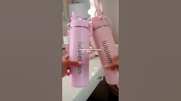 My favorite water bottle from lulu lemon comes with a straw now ! 🎀😌🫶 #pinkaesthetic #lululemon