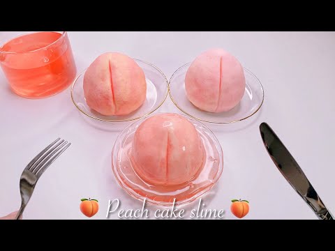 【ASMR】🍑桃のケーキスライム🍑【音フェチ】Peach cake slime