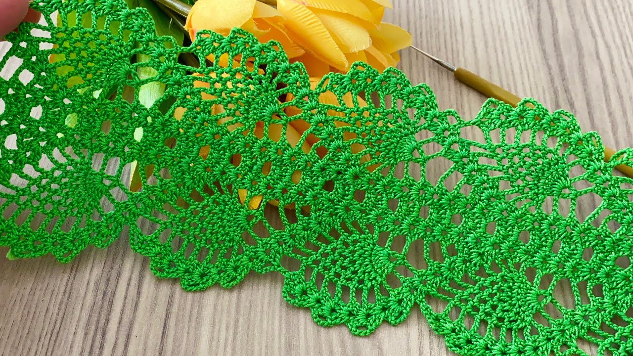🌿New and Very Stylish Leaf Patterned Crochet Multi-Purpose Lace Tutorial