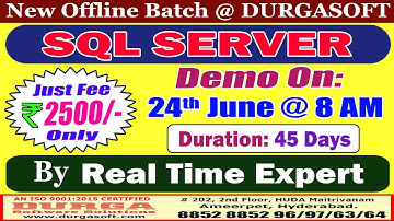 SQL SERVER Offline Training @ DURGASOFT
