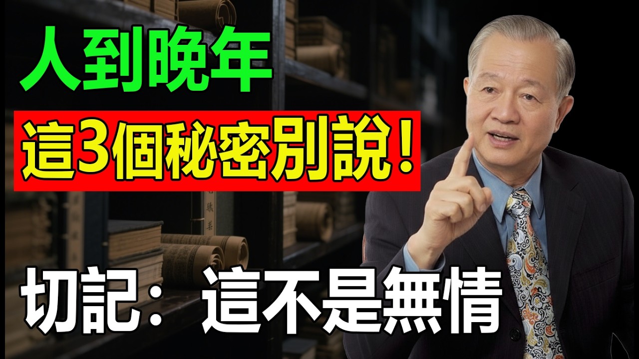 人到晚年，這「3個秘密」爛在肚子裡也別告訴兒女！切記：這不是無情，是守住尊嚴的智慧！