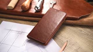 Samsung S10, S10Plus, S10E Leather Case With Kickstand And Wallet