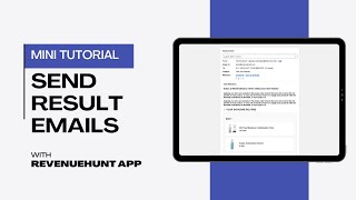 Mini Tutorial ❶ Sending Quiz Result Emails with RevenueHunt App