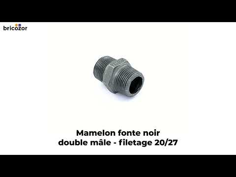 Mamelon fonte double mâle galvanisé - référence 280 - Noir CODITAL