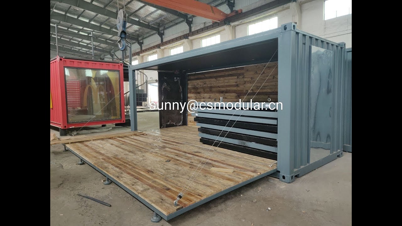 20ft hydraulic coffee shop/cafe/showroom/booth/fast food/restaurant shipping container house