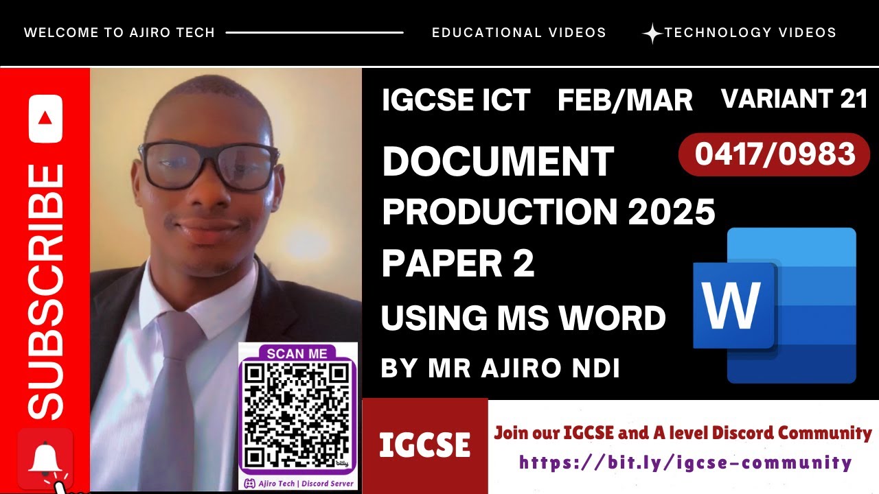 IGCSE ICT (0417/0983) Paper 2 Document Production February March 2025 Variant 21 | Microsoft Word
