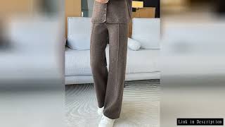 ANGEL 100% Merino Wool Women's Mid Seam Pants Autumn Winter Casual Soft Warm Cashmere Knitted Trouse screenshot 2