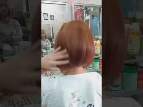 Pewarnaan rambut  hazel nut dan potong  bob  nungging  YouTube