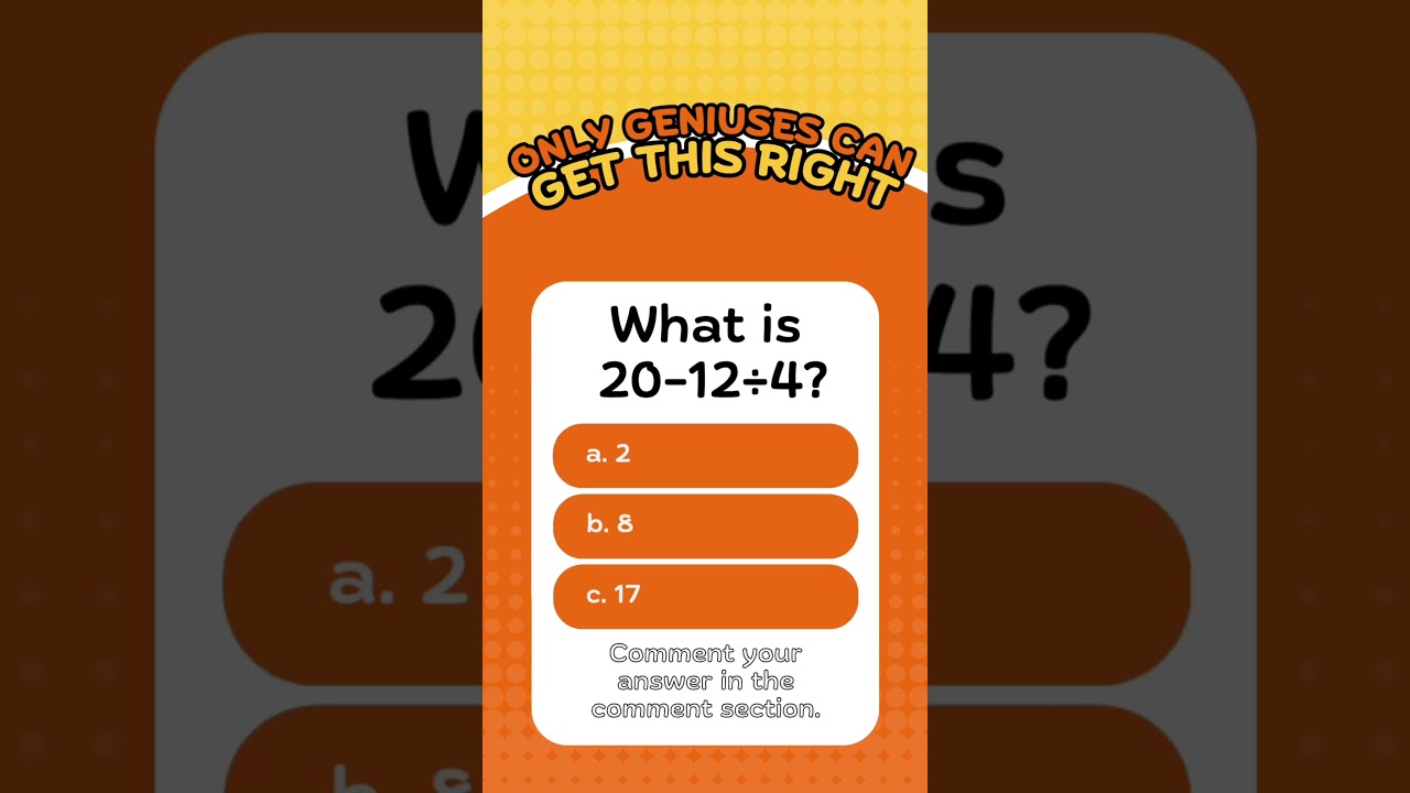 PEMDAS Practice Problem: Division Before Subtraction 