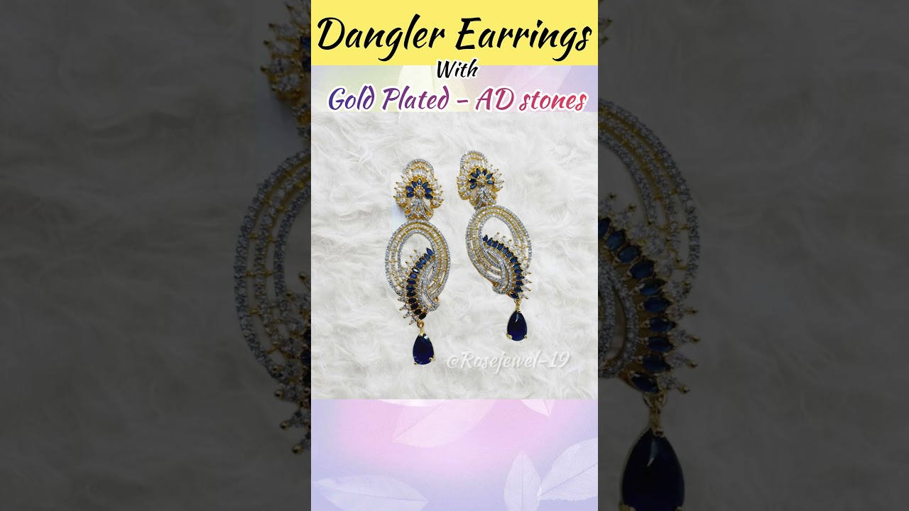 Rose Jewel | ✨ Attractive Dangler Earrings with AD Stone - Collection ✨