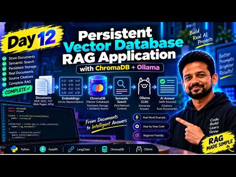 Build a Persistent RAG App with ChromaDB & Ollama | Day 12  #chromadb , #ollama , #RAG
