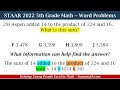 Fifth Grade Math Word Problems Quiz