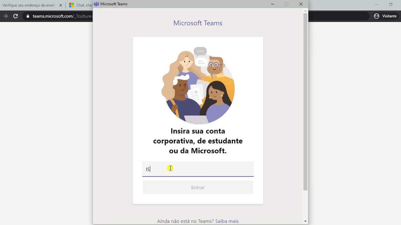 Como criar uma conta gratuita na Microsoft Teams YouTube