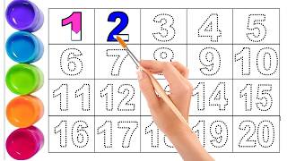 👉 🧠 Kindergarten Counting 1–20 🔢 | Learn Numbers 1 2 3 4 5 6 7 8 9 10 | One Two Three Counting | 123