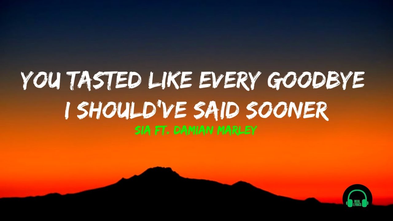 Sia Ft. Damian Marley - You Tasted Like Every Goodbye I Should'Ve Said Sooner (Lyrics)
